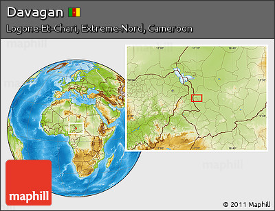 Physical Location Map of Davagan