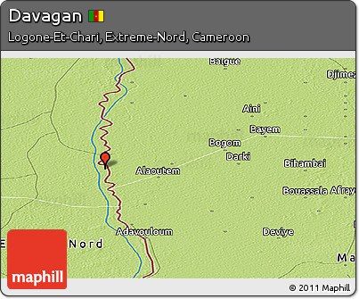 Physical Panoramic Map of Davagan