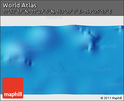 Physical 3D Map of the Area around 11° 9' 41" N, 164° 7' 30" E