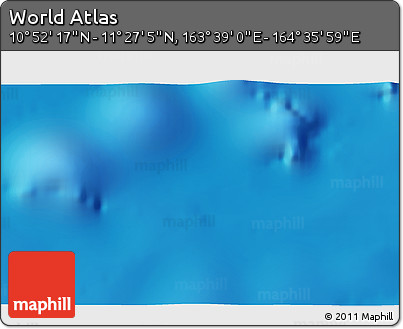 Physical 3D Map of the Area around 11° 9' 41" N, 164° 7' 30" E