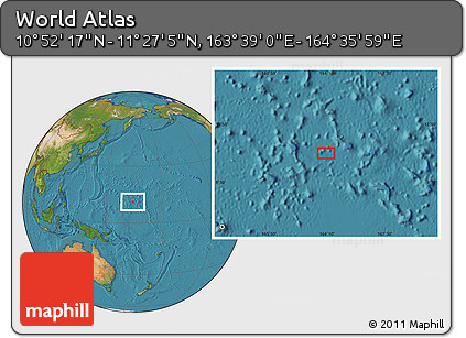 Satellite Location Map of the Area around 11° 9' 41" N, 164° 7' 30" E