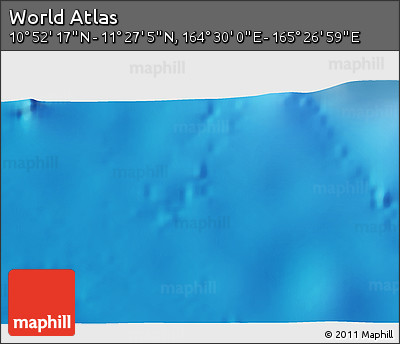 Physical 3D Map of the Area around 11° 9' 41" N, 164° 58' 29" E