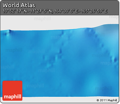 Physical 3D Map of the Area around 11° 9' 41" N, 164° 58' 29" E