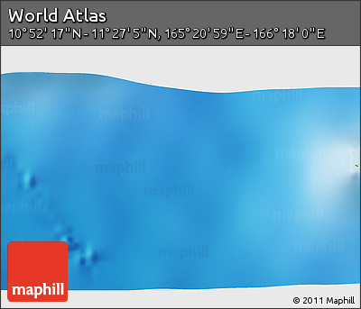 Physical 3D Map of the Area around 11° 9' 41" N, 165° 49' 29" E