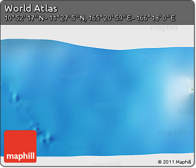 Physical 3D Map of the Area around 11° 9' 41" N, 165° 49' 29" E