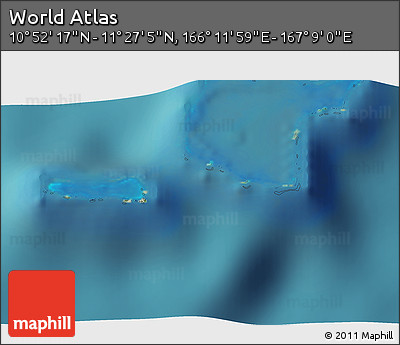 Satellite 3D Map of the Area around 11° 9' 41" N, 166° 40' 30" E
