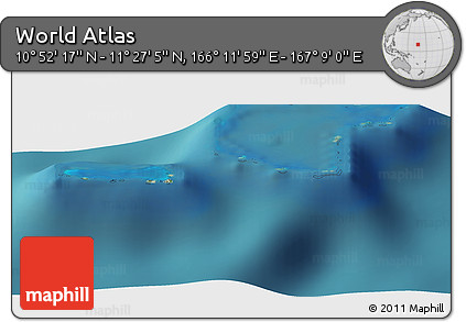 Satellite Panoramic Map of the Area around 11° 9' 41" N, 166° 40' 30" E