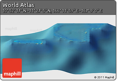 Satellite Panoramic Map of the Area around 11° 9' 41" N, 166° 40' 30" E