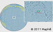 Savanna Style Location Map of the area around 11° 9' 41" N, 168° 13' 29" W, hill shading