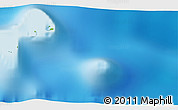 Physical 3D Map of the area around 11° 9' 41" N, 170° 4' 29" E