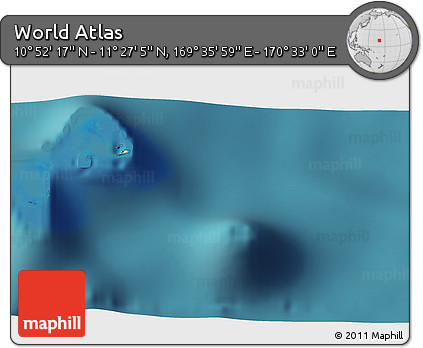 Satellite 3D Map of the Area around 11° 9' 41" N, 170° 4' 29" E