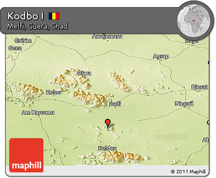 Physical Panoramic Map of Kodbo I