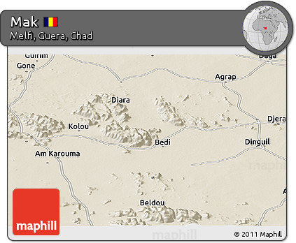 Shaded Relief Panoramic Map of Mak