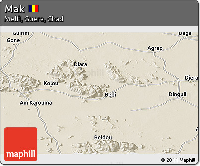 Shaded Relief Panoramic Map of Mak