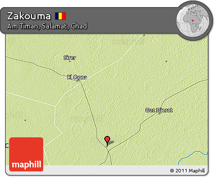 Physical 3D Map of Zakouma