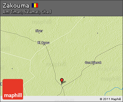 Physical 3D Map of Zakouma
