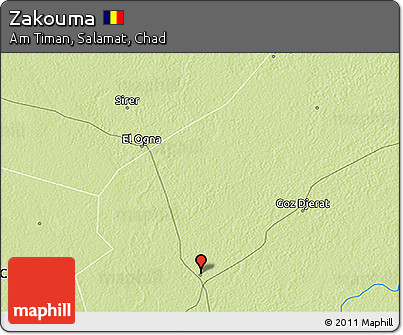 Physical 3D Map of Zakouma
