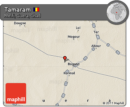Shaded Relief Map of Tamaram