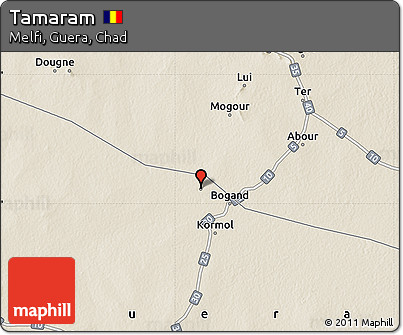 Shaded Relief Map of Tamaram