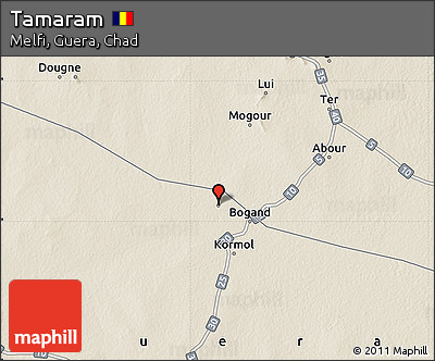 Shaded Relief Map of Tamaram