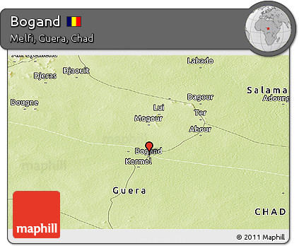 Physical Panoramic Map of Bogand