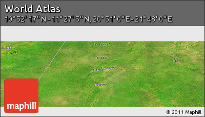 Satellite Panoramic Map of the Area around 11° 9' 41" N, 21° 19' 30" E