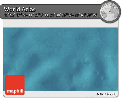 Satellite 3D Map of the Area around 11° 9' 41" N, 21° 10' 29" W