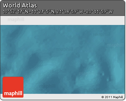 Satellite 3D Map of the Area around 11° 9' 41" N, 21° 10' 29" W