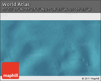 Satellite 3D Map of the Area around 11° 9' 41" N, 21° 10' 29" W