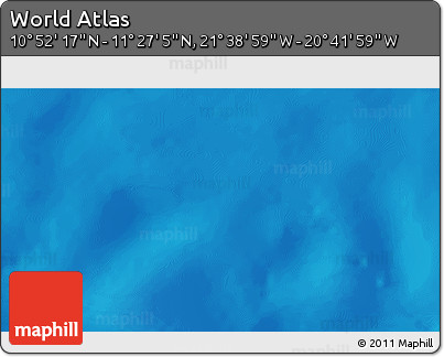 Shaded Relief 3D Map of the Area around 11° 9' 41" N, 21° 10' 29" W