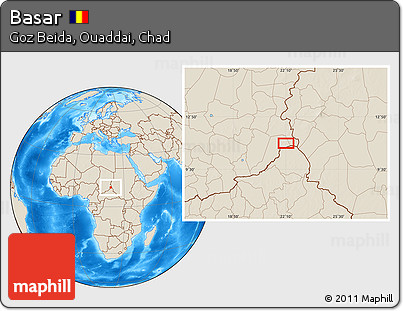 Shaded Relief Location Map of Basar