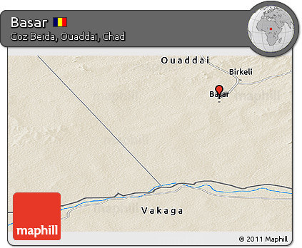 Shaded Relief Panoramic Map of Basar