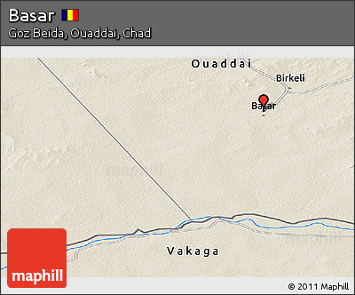 Shaded Relief Panoramic Map of Basar