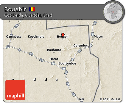 Shaded Relief Map of Bouabir