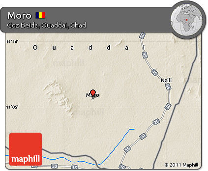 Shaded Relief Map of Moro