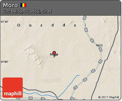 Shaded Relief Map of Moro