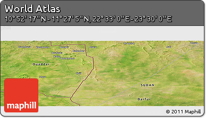 Satellite Panoramic Map of the Area around 11° 9' 41" N, 23° 1' 29" E