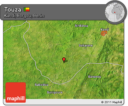 Satellite 3D Map of Touza