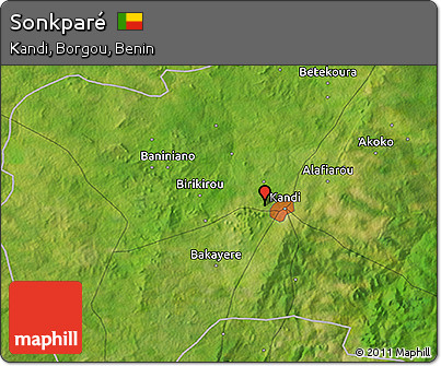 Satellite 3D Map of Sonkparé