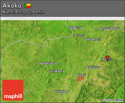 Satellite 3D Map of Akoko