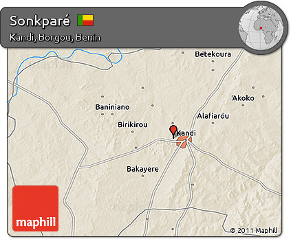 Shaded Relief 3D Map of Sonkparé