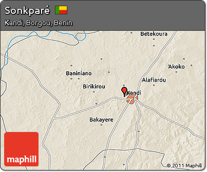 Shaded Relief 3D Map of Sonkparé