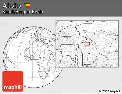 Blank Location Map of Akoko