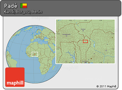 Savanna Style Location Map of Padé