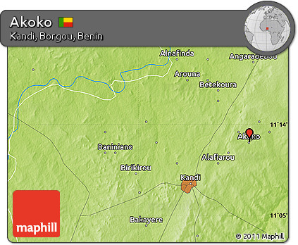 Physical Map of Akoko