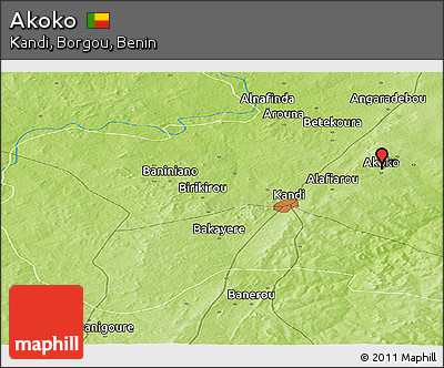 Physical Panoramic Map of Akoko