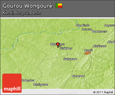 Physical Panoramic Map of Gourou Wongouré