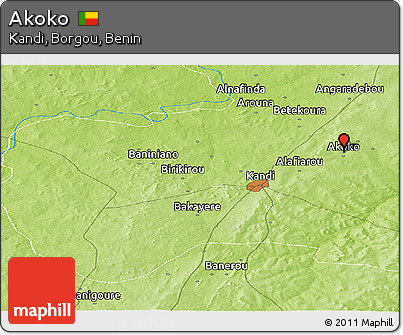 Physical Panoramic Map of Akoko