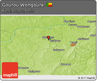 Physical Panoramic Map of Gourou Wongouré