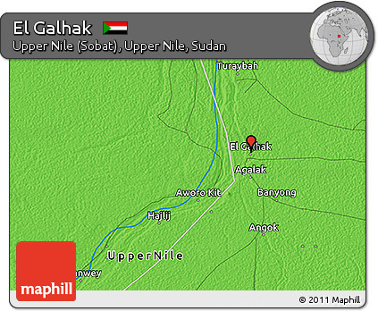 Political 3D Map of El Galhak